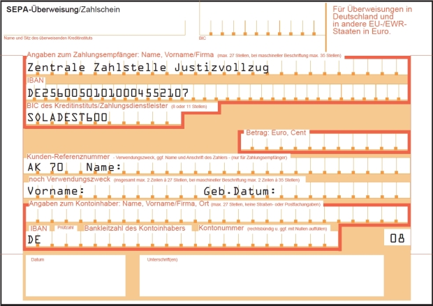 Überweisungsvorlage